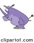 Vector of an Annoyed Cartoon Purple Rhino by Toonaday