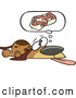 Vector of an Exhausted Cartoon Basset Hound Dog Hoping for Steak by Toonaday