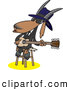 Vector of an Intelligent Cartoon Blues Music Goat Musician Playing a Guitar by Toonaday