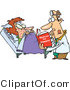 Vector of an Uneducated Cartoon Doctor Reading Medical Book Beside Nervous Sick Patient in a Hospital by Toonaday