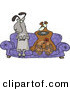 Vector of an Unsure Llama and Bear Sitting on a Love Seat Together by Toonaday