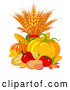 Vector of Autumn Harvest Vegetables and Leaves by Pushkin