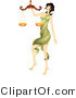 Vector of Beautiful Horoscope Libra Girl Carrying a Scale by BNP Design Studio