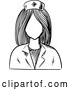 Vector of Black and White Sketched Faceless Female Nurse by Vector Tradition SM