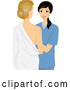 Vector of Black Haired Female Doctor Examining a Patient's Breasts by BNP Design Studio