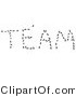 Vector of Black Worker Ants Working Together to Outline the Word TEAM by Leo Blanchette