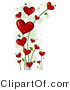 Vector of Blooming Love Hearts Vine Background Border by BNP Design Studio