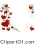 Vector of Blooming Red Love Hearts on Vines - Background Design by BNP Design Studio