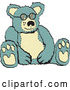 Vector of Blue and Tan Stuffed Teddy Bear Wearing Glasses Retro by Andy Nortnik