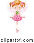 Vector of Blue Eyed, Dirty Blond White Fairy Girl with a Flower Skirt and Leaf Top by Pushkin