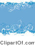 Vector of Blue Floral Vines - Grunge Background Design with Copyspace by KJ Pargeter