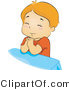 Vector of Boy Praying to God Before Bedtime by BNP Design Studio