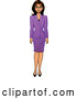 Vector of Brunette White Businesswoman in a Purple Skirt Suit by Clip Art Mascots