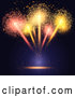 Vector of Burst of Fireworks over Black and Blue by KJ Pargeter