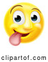 Vector of Cartoon 3d Silly Yellow Smiley Emoji Emoticon Face Sticking His Tongue out by AtStockIllustration