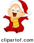 Vector of Cartoon Baby Boy Wearing a Santa Suit by BNP Design Studio