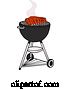 Vector of Cartoon Barbeque Ribs Cooking on a Weber Charcoal Grill by LaffToon