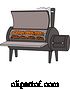 Vector of Cartoon Bbq Smoker with Ribs and Steaks by LaffToon