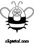 Vector of Cartoon Black and White Friendly Fat Bee by Cory Thoman