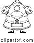 Vector of Cartoon Black and White Mad Chubby Oktoberfest German Lady by Cory Thoman