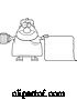Vector of Cartoon Black and White Plump Frat Guy Holding Beer and a Blank Scroll by Cory Thoman