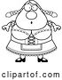 Vector of Cartoon Black and White Surprised Chubby Oktoberfest German Lady by Cory Thoman