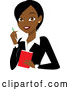 Vector of Cartoon Black or Indian Business Woman with a Pen and Notepad by Rosie Piter