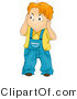 Vector of Cartoon Boy Covering His Ears from Noise While Looking Annoyed by BNP Design Studio