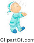 Vector of Cartoon Boy Sleep Walking in His Pajamas by BNP Design Studio