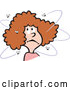 Vector of Cartoon Bugged Brunette Lady with Flies by Johnny Sajem