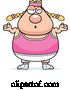 Vector of Cartoon Careless Shrugging Plump White Gym Lady by Cory Thoman