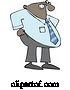 Vector of Cartoon Chubby Black Businessman Pulling up His Pants by Djart