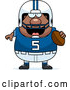 Vector of Cartoon Chubby Black Football Player by Cory Thoman
