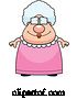 Vector of Cartoon Chubby Granny in a Pink Dress by Cory Thoman