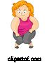 Vector of Cartoon Chubby Lady Trying to Squeeze into a Small Top by BNP Design Studio
