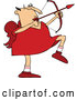 Vector of Cartoon Chubby White Cupid Aiming an Arrow by Djart