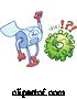 Vector of Cartoon Coronavirus and Angry Roll of Toilet Paper by Zooco