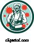 Vector of Cartoon Coronavirus Hazardous Chemical Suit Medical Worker by Patrimonio
