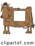 Vector of Cartoon Cow Standing in Profile, Wearing a Blank White Sign over Its Back by Djart