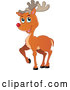 Vector of Cartoon Cute Red Nosed Reindeer by Visekart