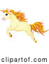 Vector of Cartoon Cute Yellow Unicorn Leaping by Pushkin