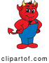 Vector of Cartoon Devil Mascot with His Hands on His Hips by Mascot Junction