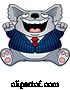Vector of Cartoon Fat Business Koala Sitting and Cheering by Cory Thoman