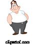Vector of Cartoon Friendly Chubby Guy in a White Shirt, His Hands in His Pocket by Yayayoyo