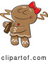 Vector of Cartoon Gingerbread Lady Smelling a Fragrance by Toonaday