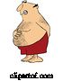Vector of Cartoon Hairy Chubby Guy Holding His Tunny and Butt and Trying to Hold in a Bowel Movement by Djart