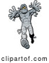 Vector of Cartoon Halloween Mummy Reaching and Walking Forward by Clip Art Mascots