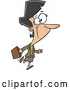 Vector of Cartoon Happy Businesswoman Walking and Carrying a Briefcase by Toonaday