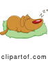 Vector of Cartoon Happy Dog Sleeping on His Bed Pillow by Yayayoyo