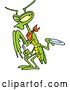 Vector of Cartoon Hungry Praying Mantis Holding out a Plate by Toonaday